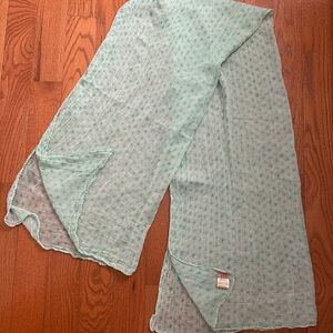 becksondergaard Women’s Cotton Scarf Geometric Size 32” W X 68”L Aqua Green